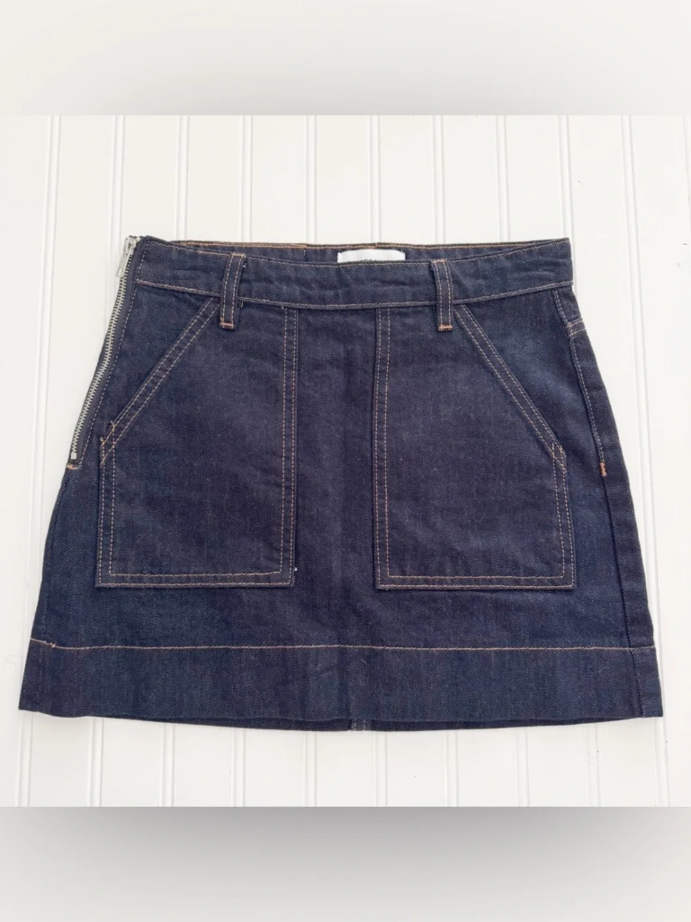 Princess Polly Hughes Dark Washed Denim Mini Skirt - Size 0